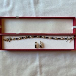 Genuine DK Sapphire / C.Z Earrings